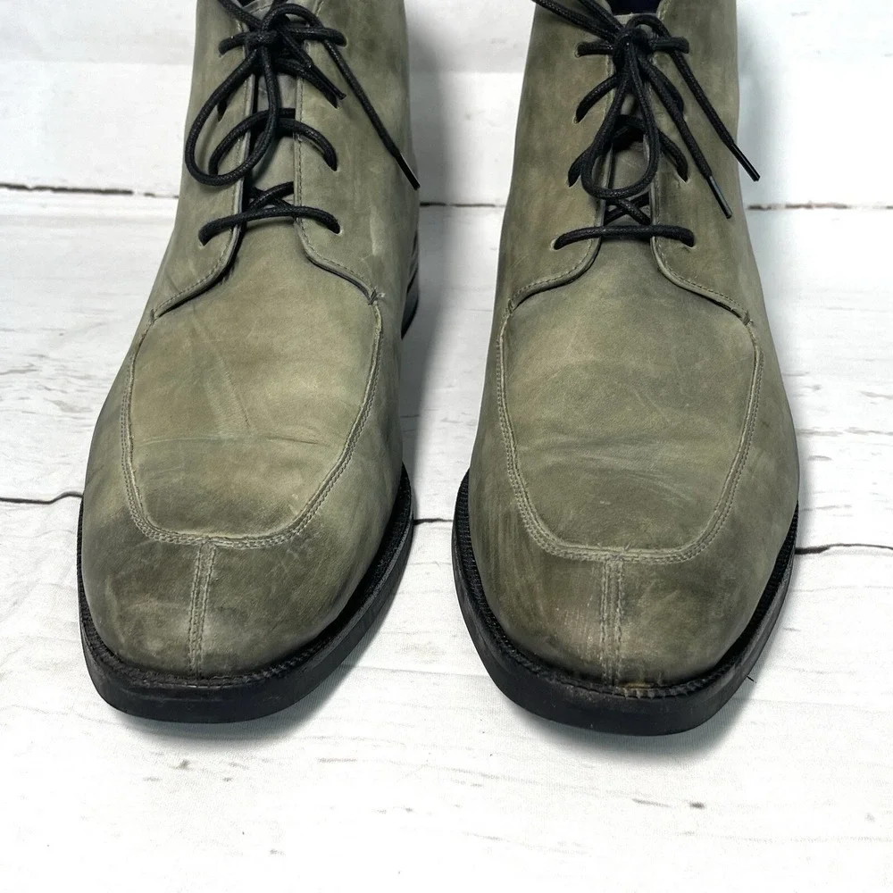 Cole Haan Wagner Boots Men's 13M Gray Chukka Apron Toe Leather Waterproof